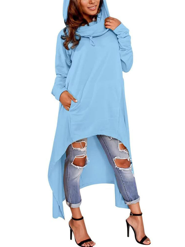 Asymmetric Long Sleeve Sweatshirts Tops