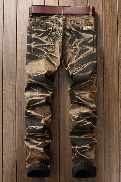 Street Patchwork Jeans (Without Belt)