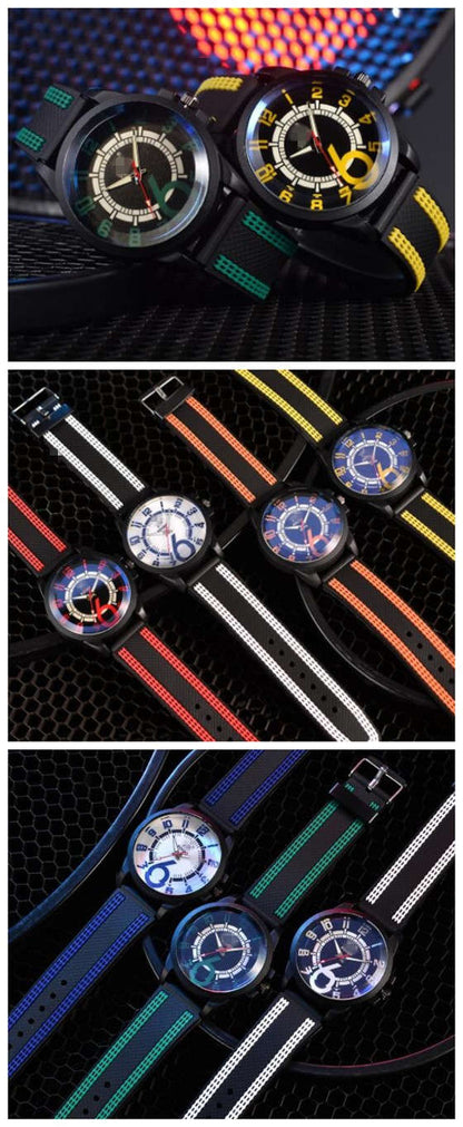 Arabic Numerals Classic Design Men Sport  Silicon Band Watch