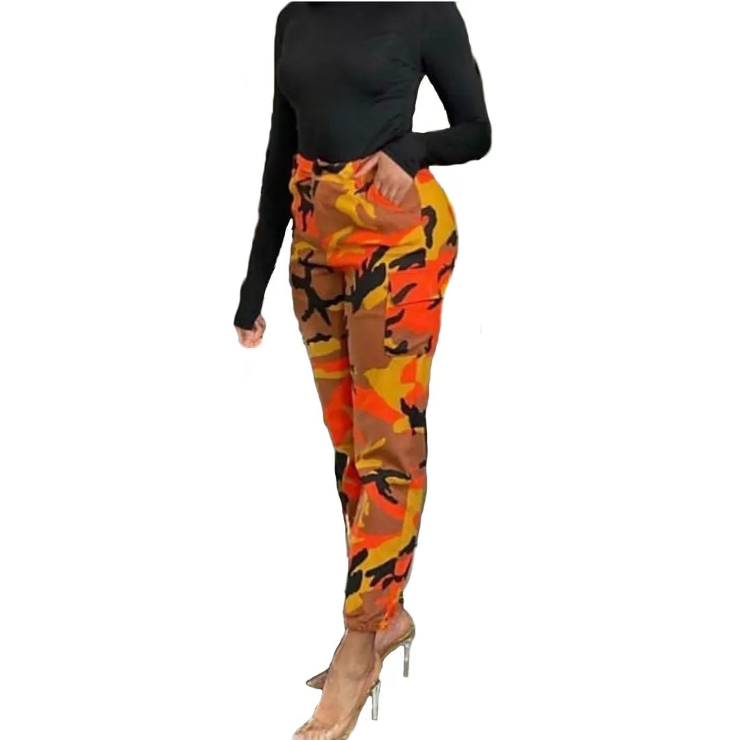 Camouflage Casual High Waist Pants