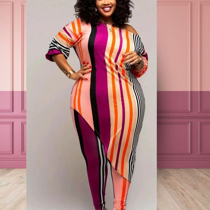 Fuchsia Striped Top Leggings Set