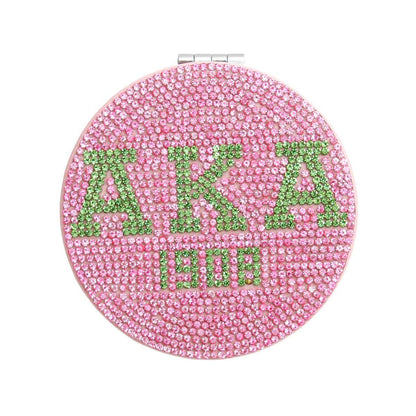 AKA Sorority Pink Bling Mirror Compact