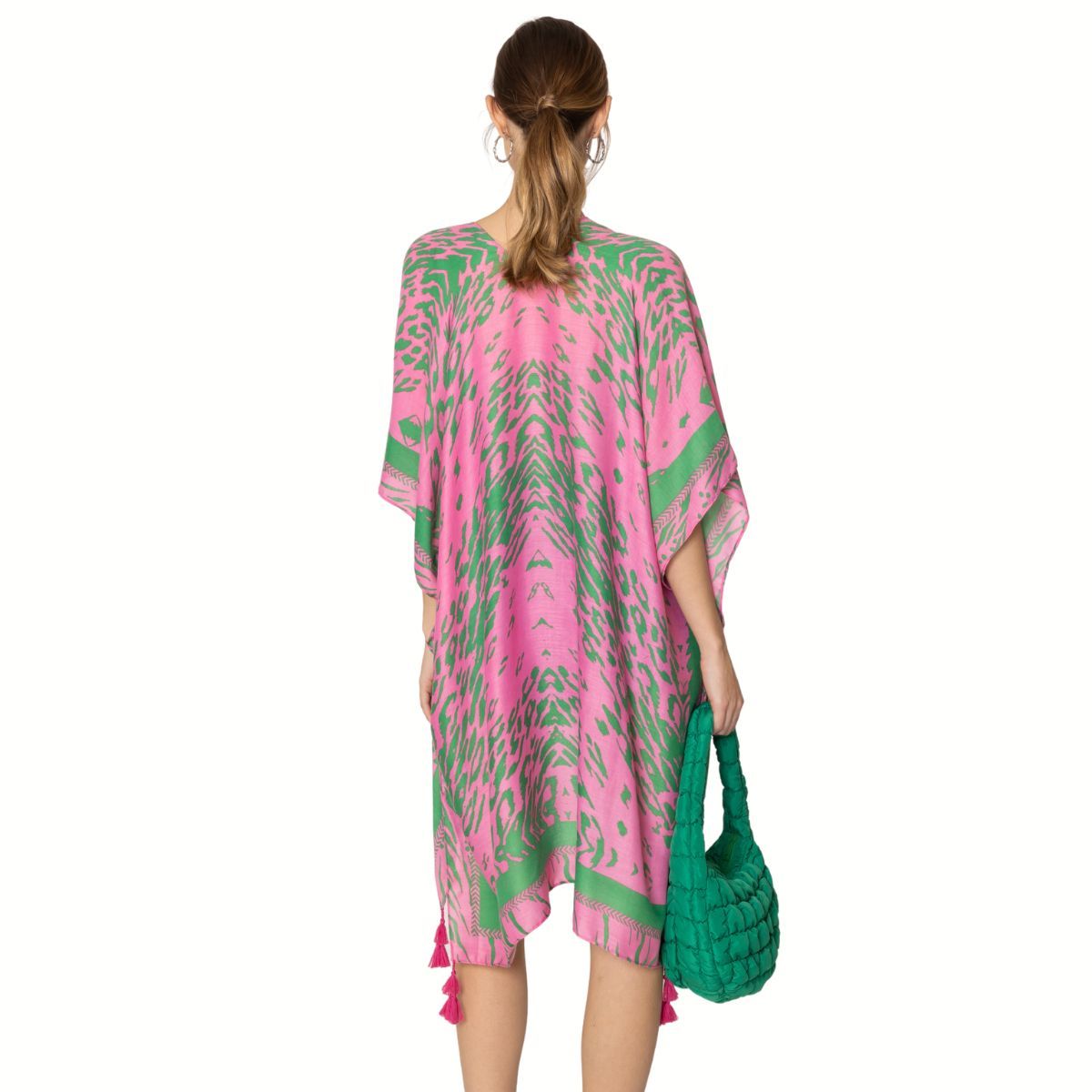 Kimono Animal Print Pink and Green for Women