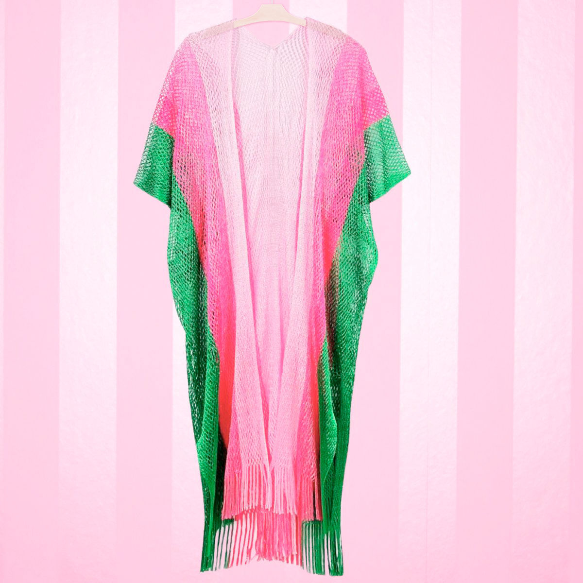 Kimono Lurex Stripe Pink and Green for Women