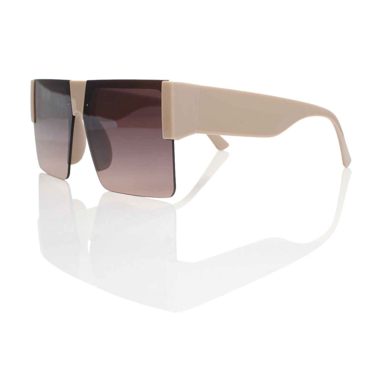 Sunglasses Square Gray Flat Top Eyewear for Women
