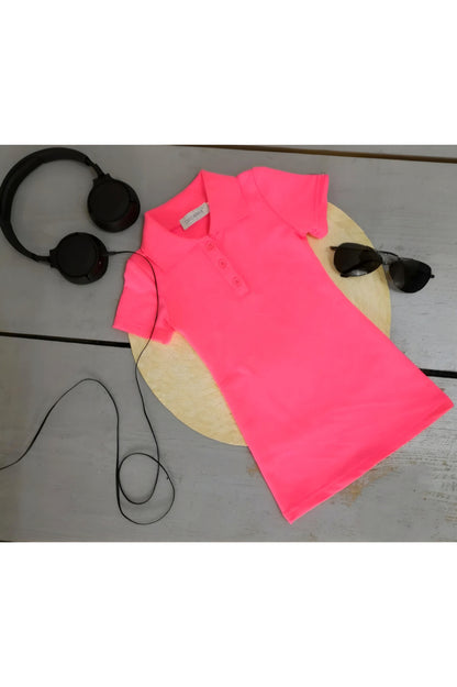 Girls' Short Plain T-Shirt Dress Tennis Style
