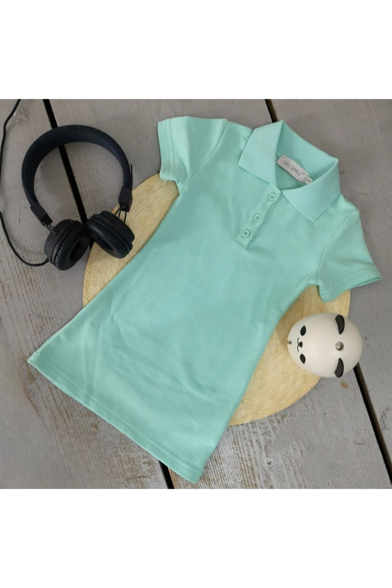 Girls' Short Plain T-Shirt Dress Tennis Style
