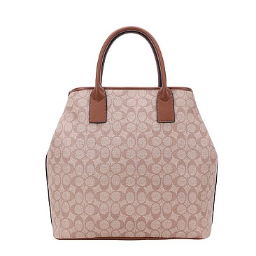 3-IN-1 Expandable Oval Print Tote / W Small Satchel Wallet Set