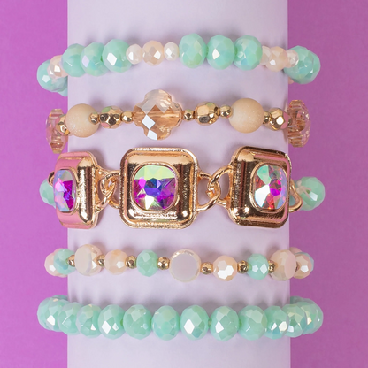 Black Stacked Beaded Bracelets