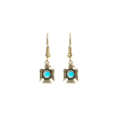 Burnished Gold Thunderbird Earrings