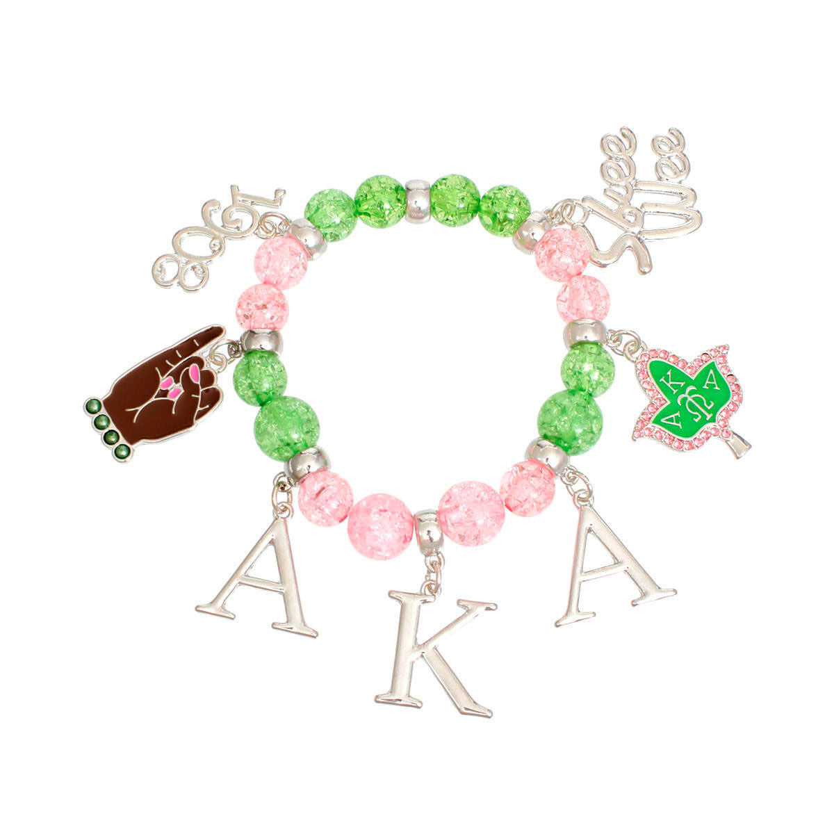 Bracelet Pink Green SKEE WEE AKA Charm Bracelet