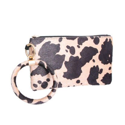 Brown and Black Fur Animal Wristlet