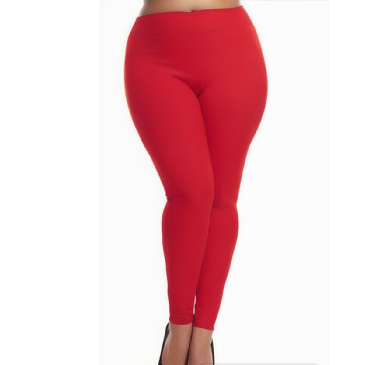 Red Plus Size Fleece Leggings